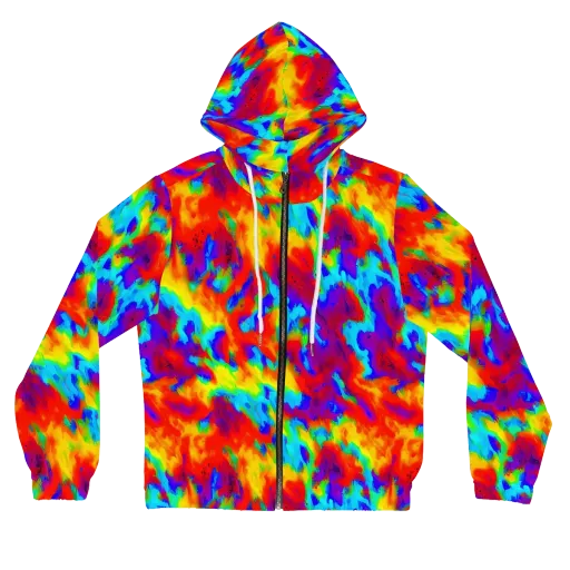 Flame Spectrum on a Women's Full-Zip Hoodie