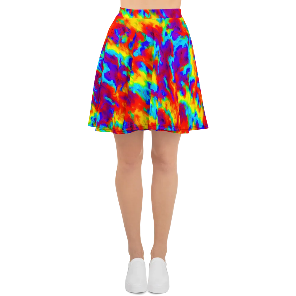 Flame Spectrum on Skater Skirt — Front