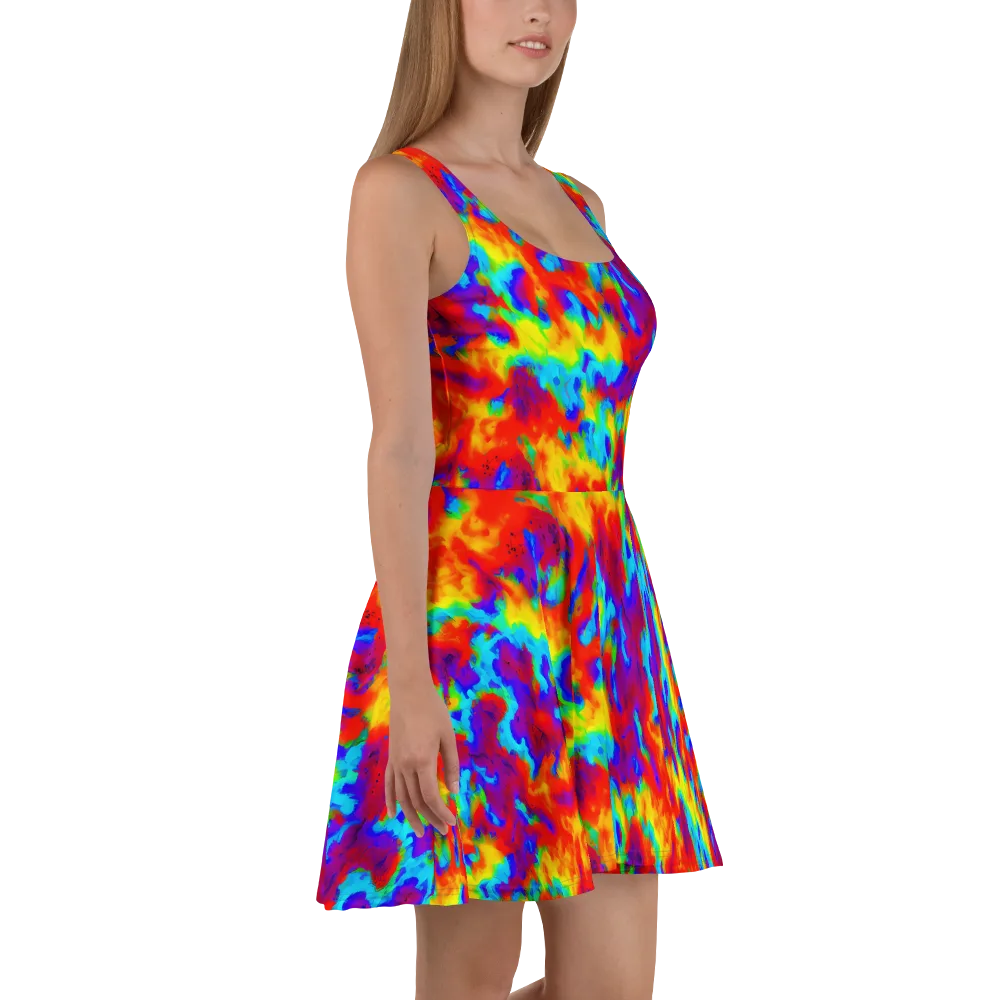 Flame Spectrum on Skater Dress — Right