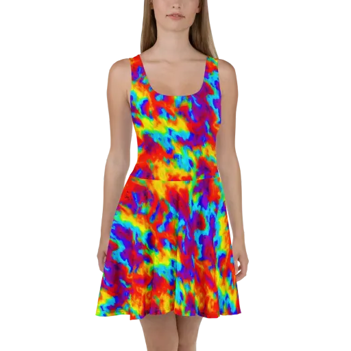 Flame Spectrum on a Skater Dress