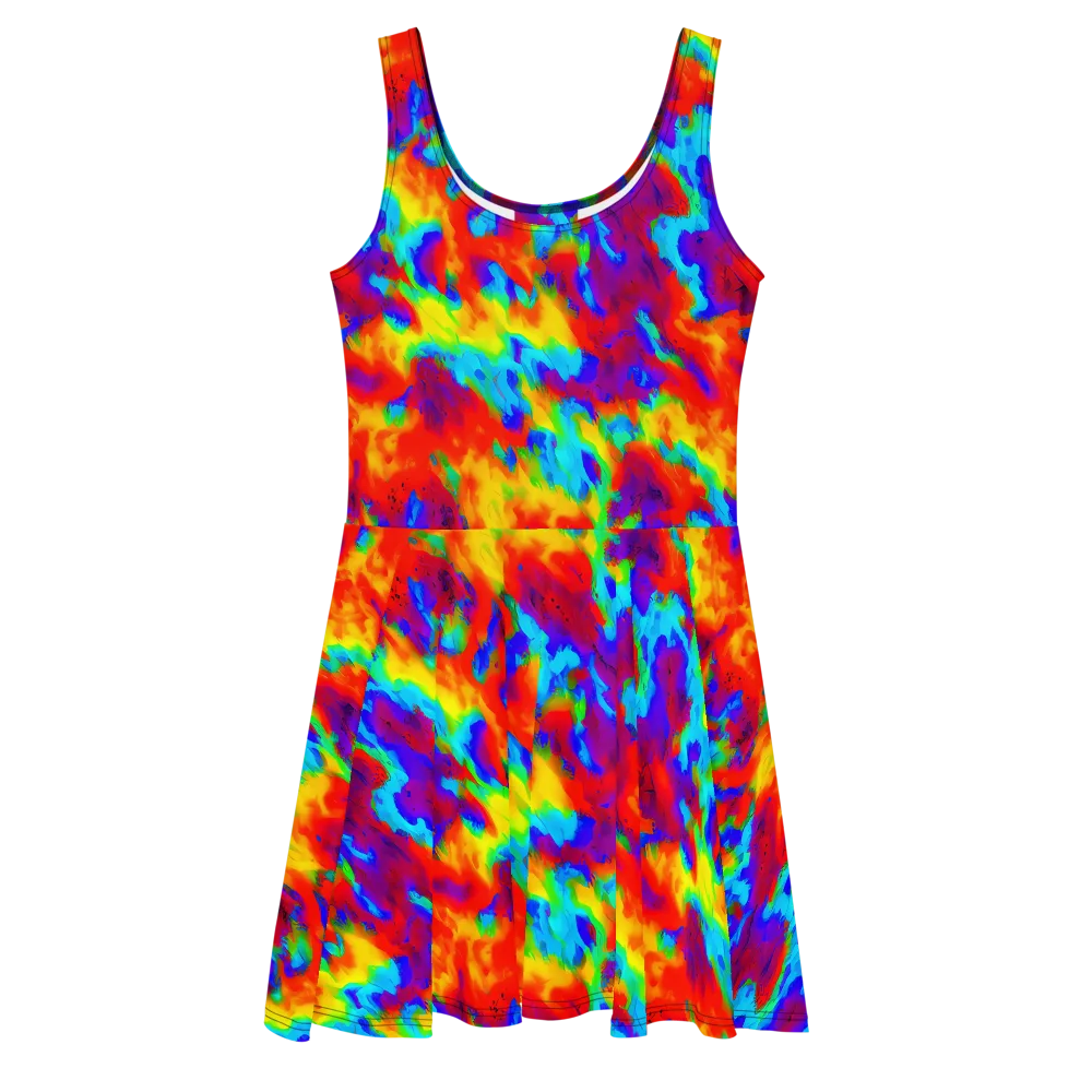 Flame Spectrum on Skater Dress — Front