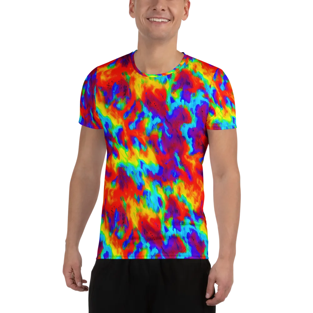 Flame Spectrum on Men's Athletic T-Shirt — Front