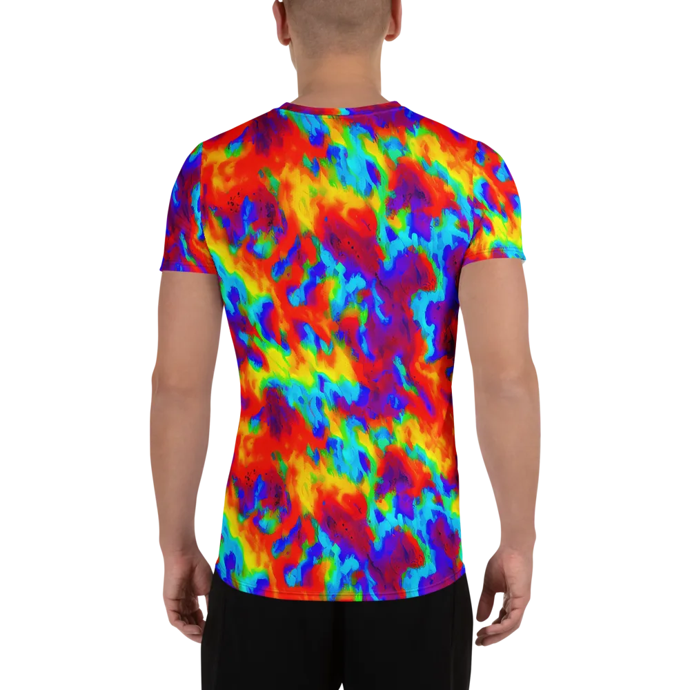 Flame Spectrum on Men's Athletic T-Shirt — Back