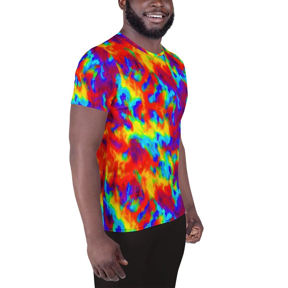 Flame Spectrum on Men's Athletic T-Shirt — Right