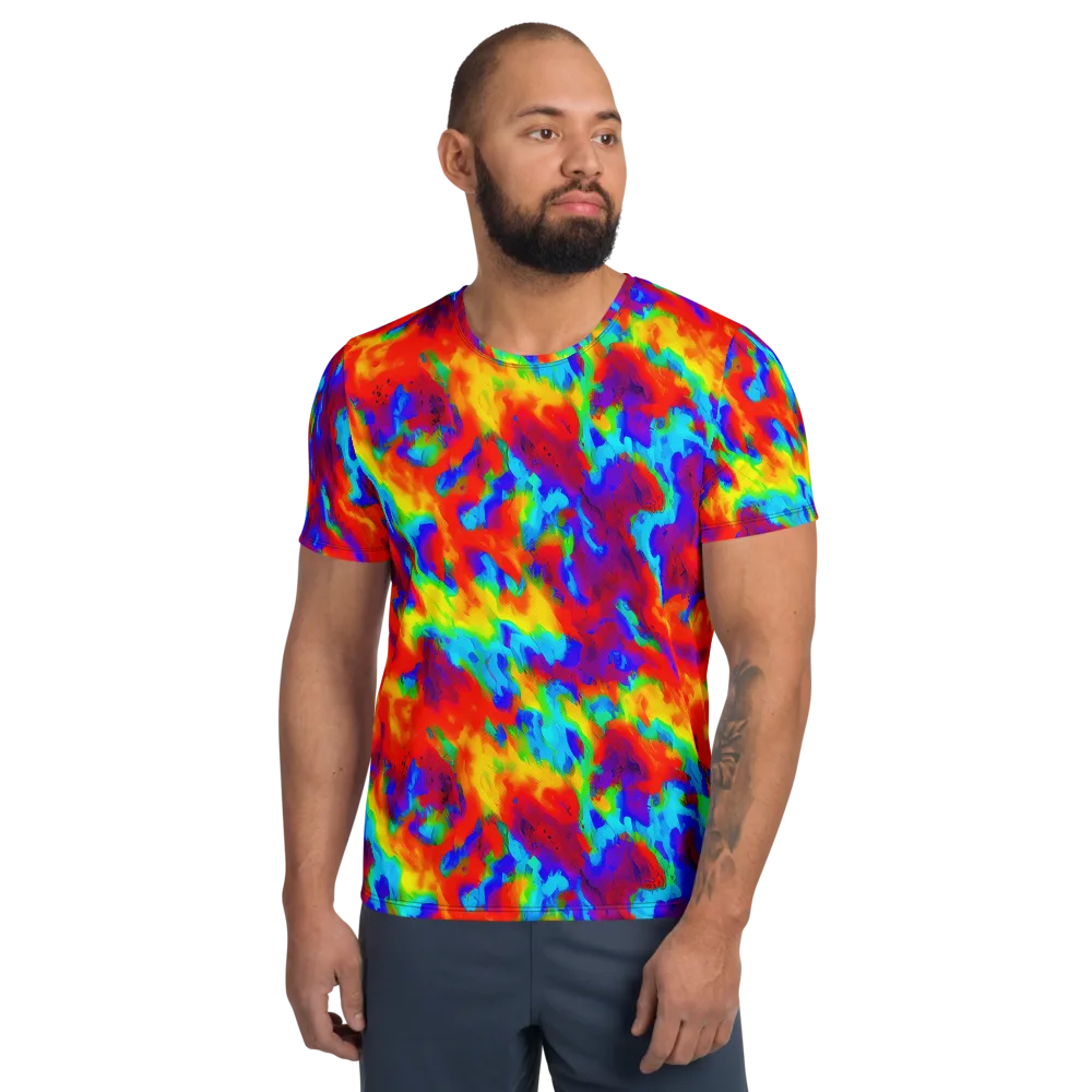 Flame Spectrum on Men's Athletic T-Shirt — Front