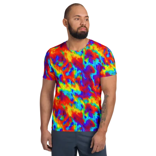 Flame Spectrum on a Men's Athletic T-Shirt