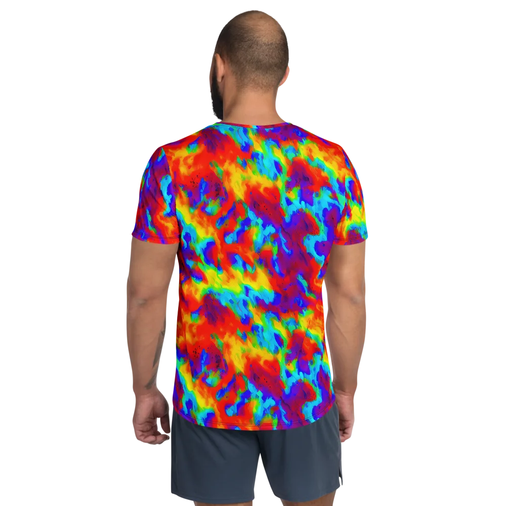 Flame Spectrum on Men's Athletic T-Shirt — Back