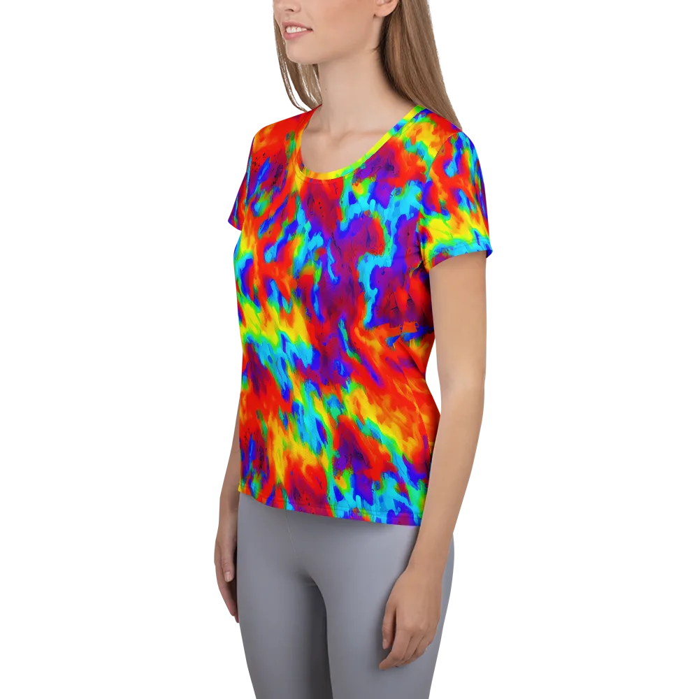 Flame Spectrum on Women's Athletic T-Shirt — Left