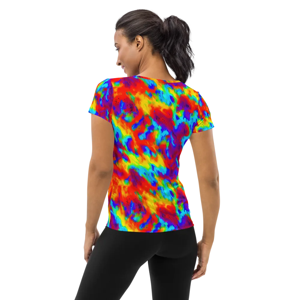 Flame Spectrum on Women's Athletic T-Shirt — Back