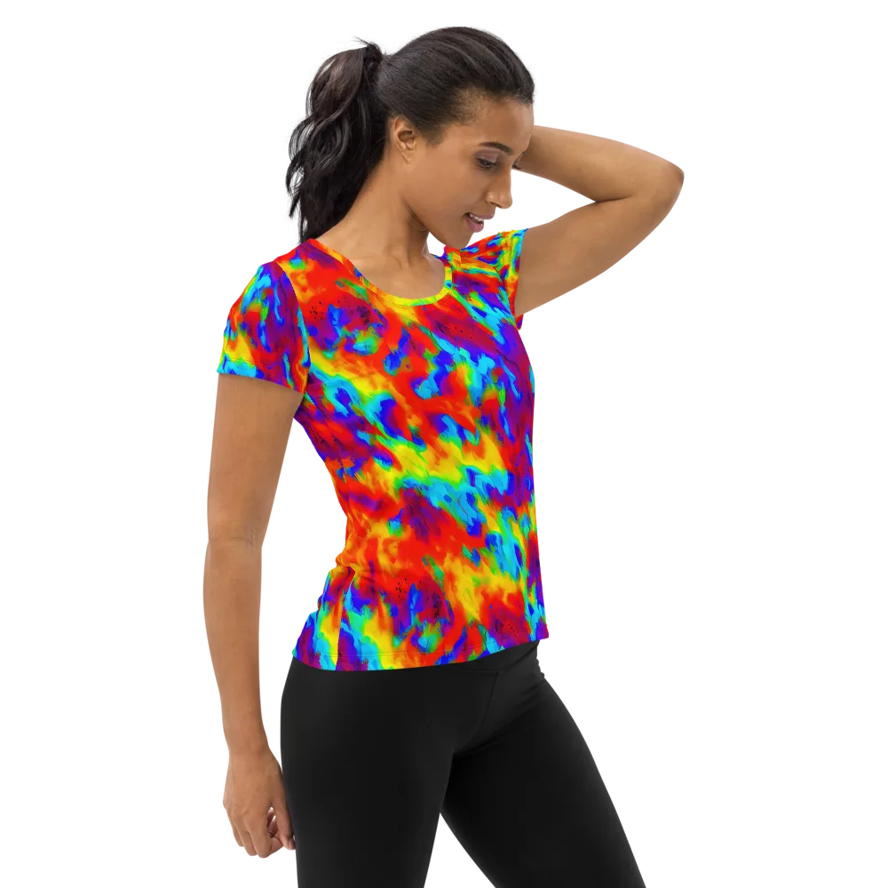 Flame Spectrum on Women's Athletic T-Shirt — Right