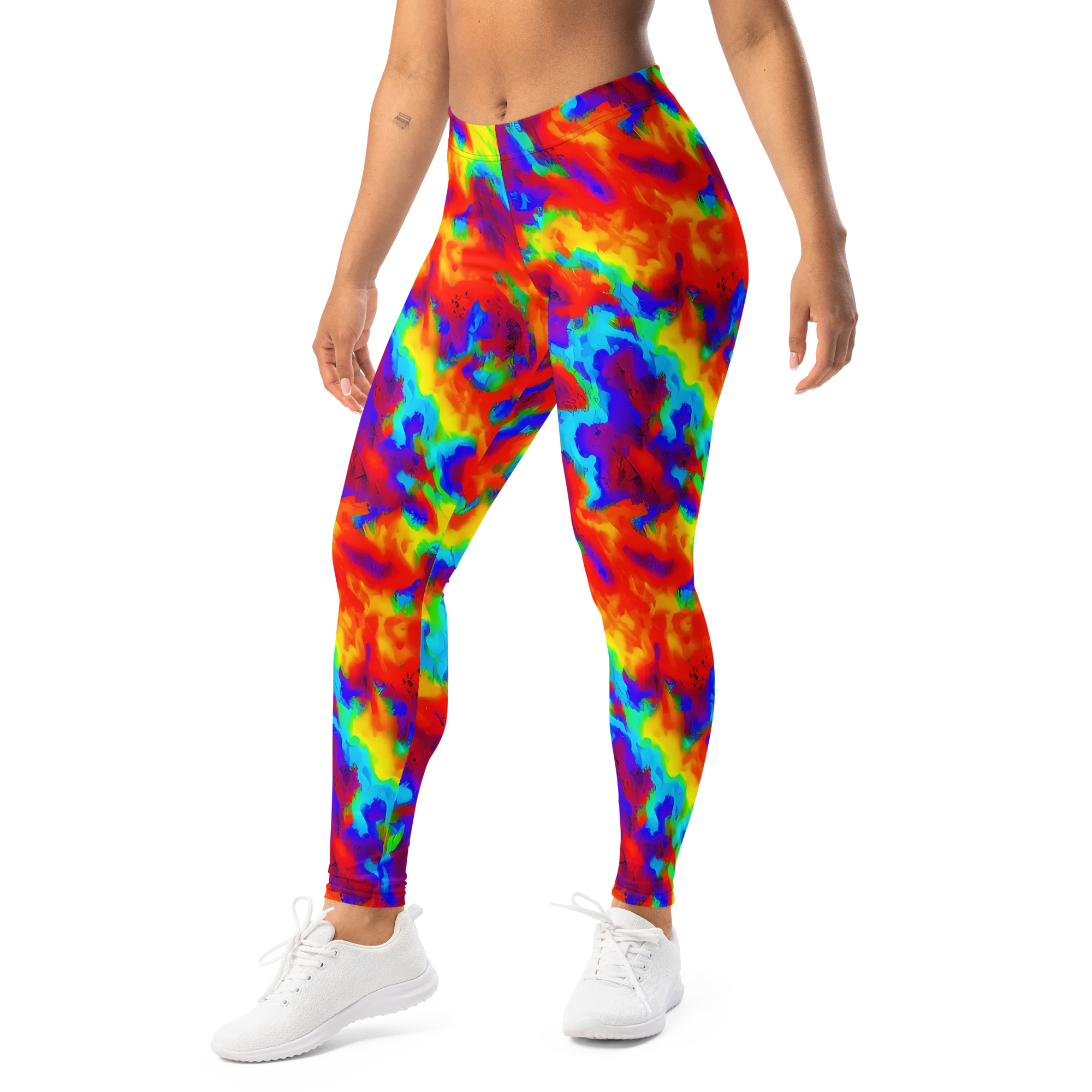 Flame Spectrum on Leggings — Left Front