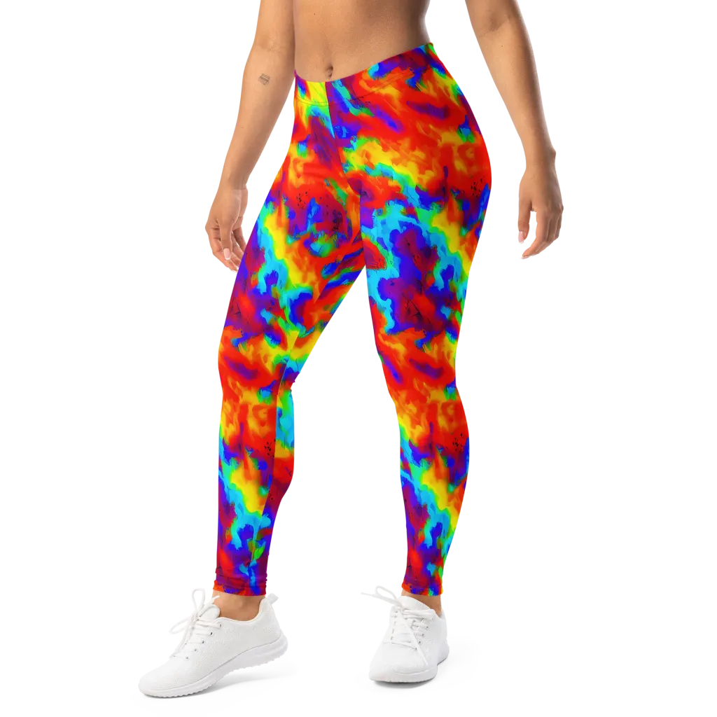 Flame Spectrum on Leggings — Left Front