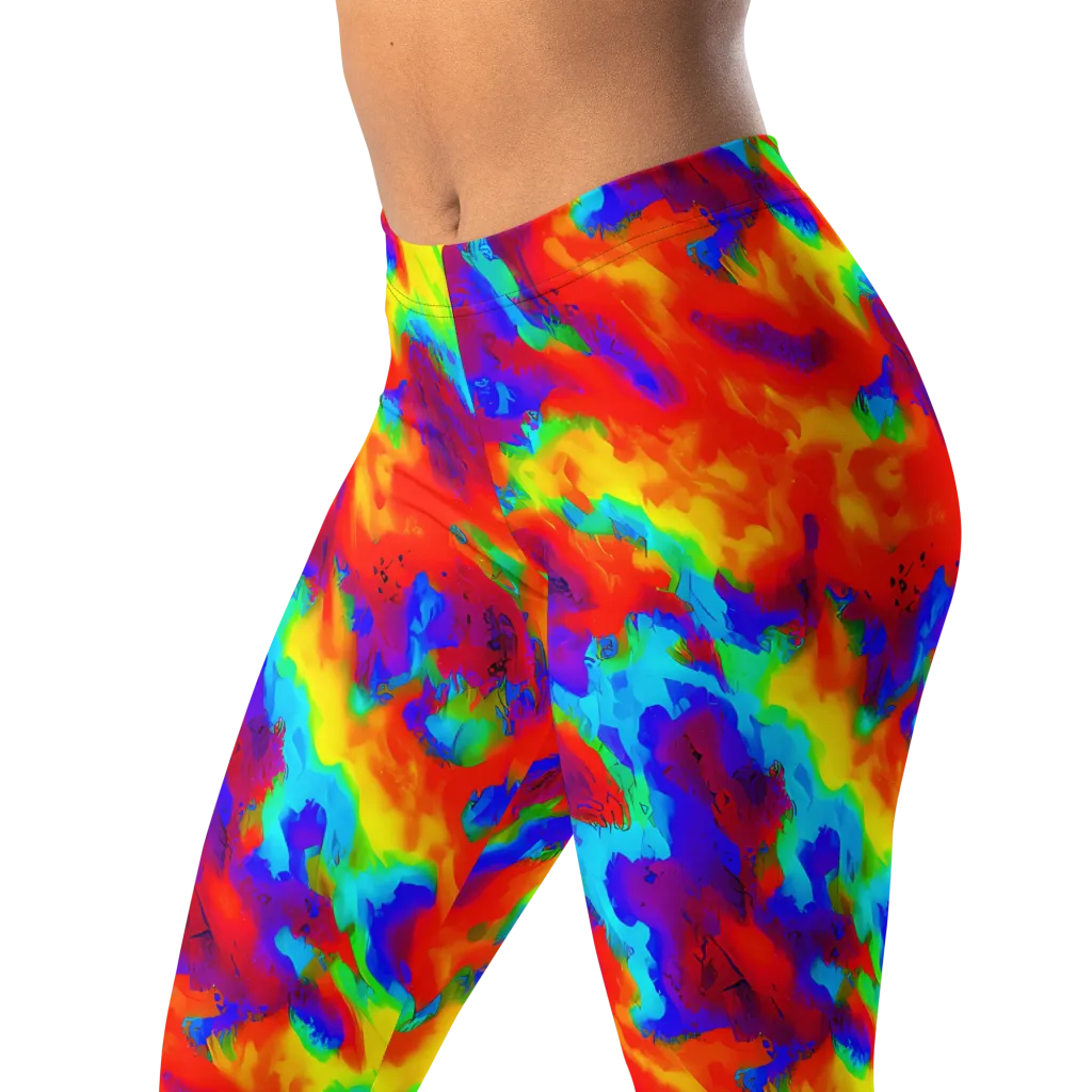 Flame Spectrum on Leggings — Left Front
