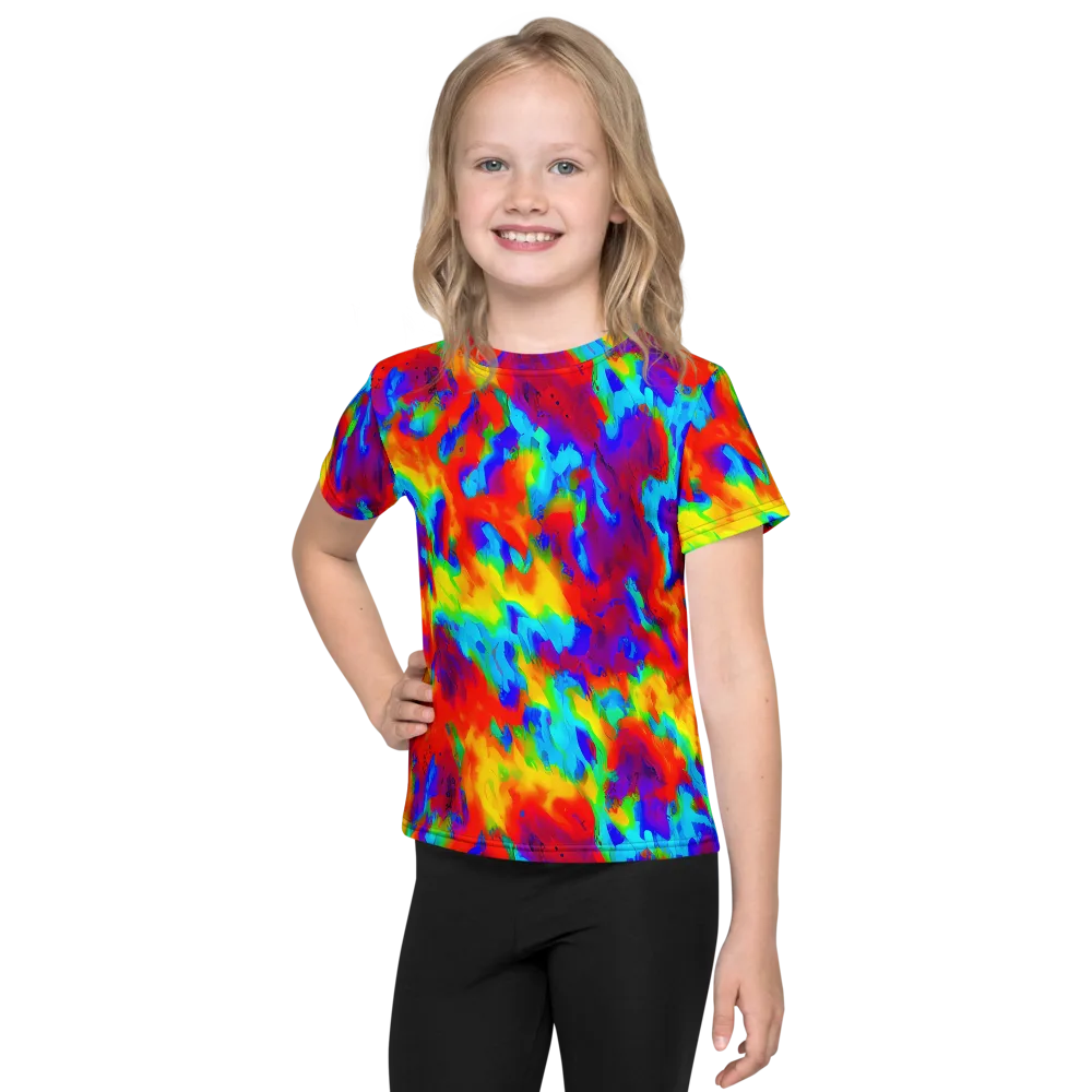 Flame Spectrum on Kids Crew Neck T-Shirt — Front