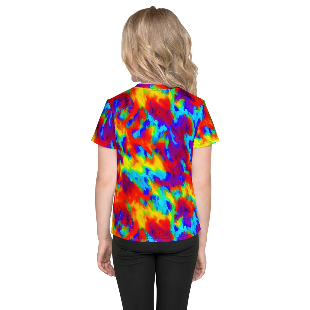 Flame Spectrum on Kids Crew Neck T-Shirt — Back