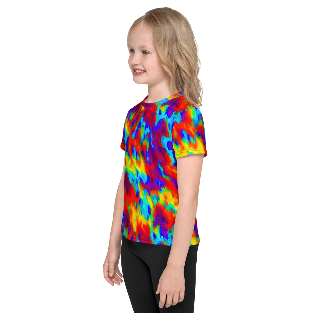 Flame Spectrum on Kids Crew Neck T-Shirt — Left