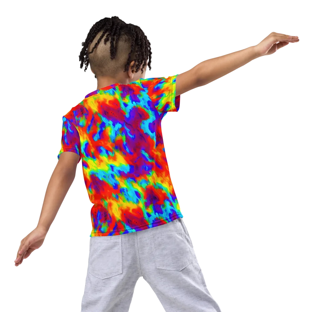 Flame Spectrum on Kids Crew Neck T-Shirt — Back