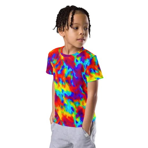 Flame Spectrum on a Kids Crew Neck T-Shirt