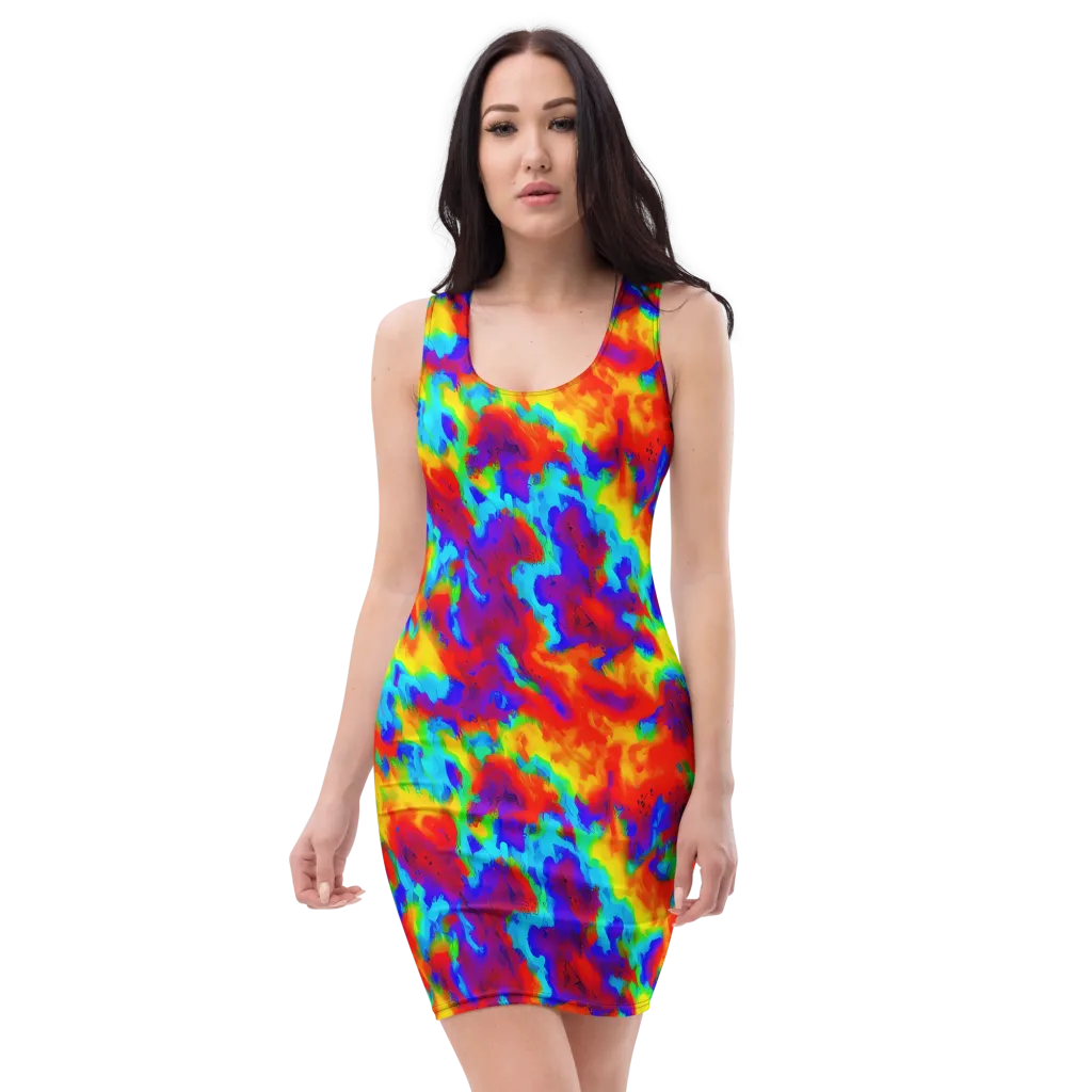 Flame Spectrum on Bodycon Dress — Front