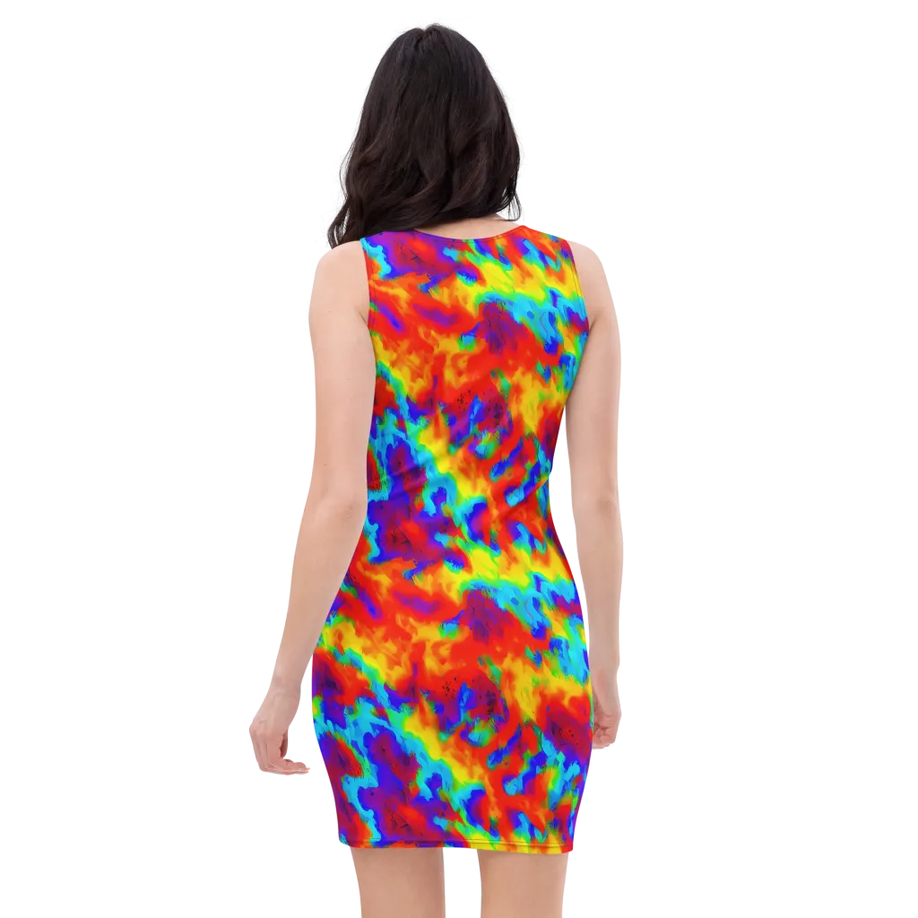 Flame Spectrum on Bodycon Dress — Back