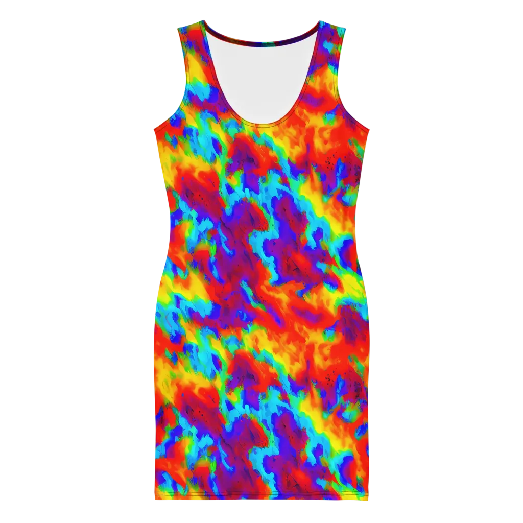 Flame Spectrum on Bodycon Dress — Front
