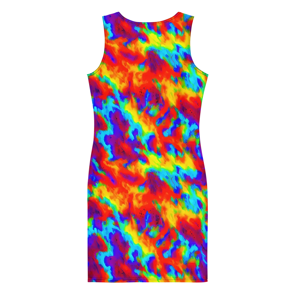Flame Spectrum on Bodycon Dress — Back