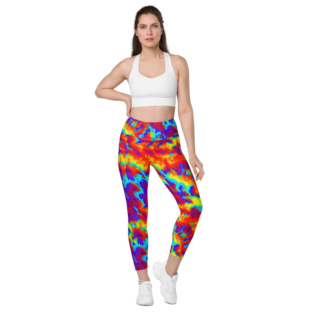 Flame Spectrum on Leggings with Pockets — Front