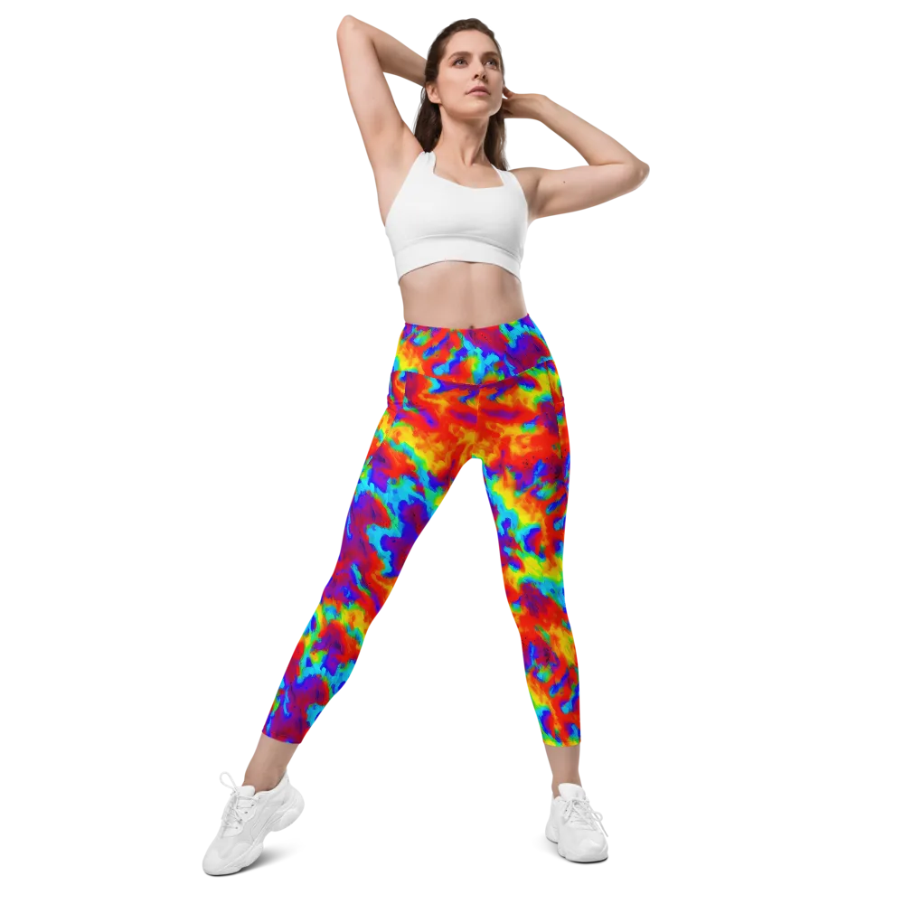 Flame Spectrum on Leggings with Pockets — Front