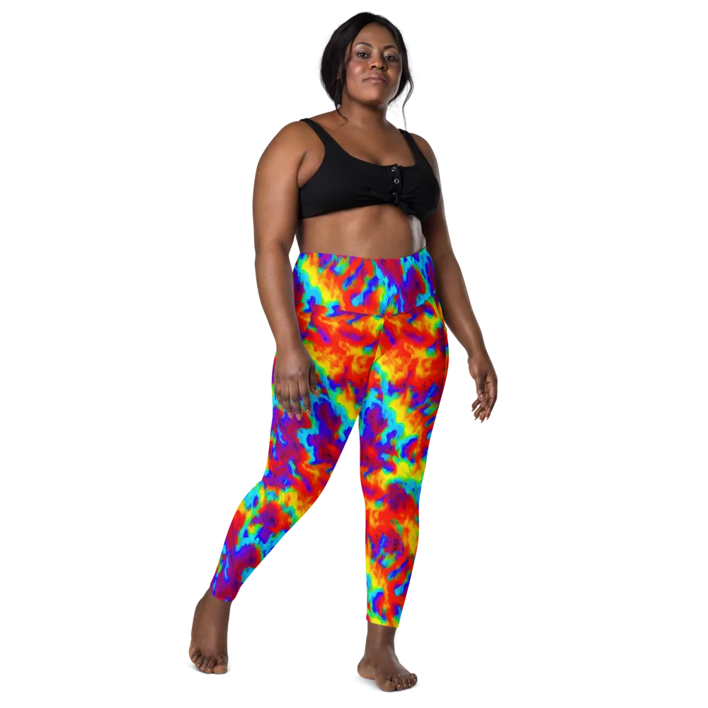 Flame Spectrum on Leggings with Pockets — Front