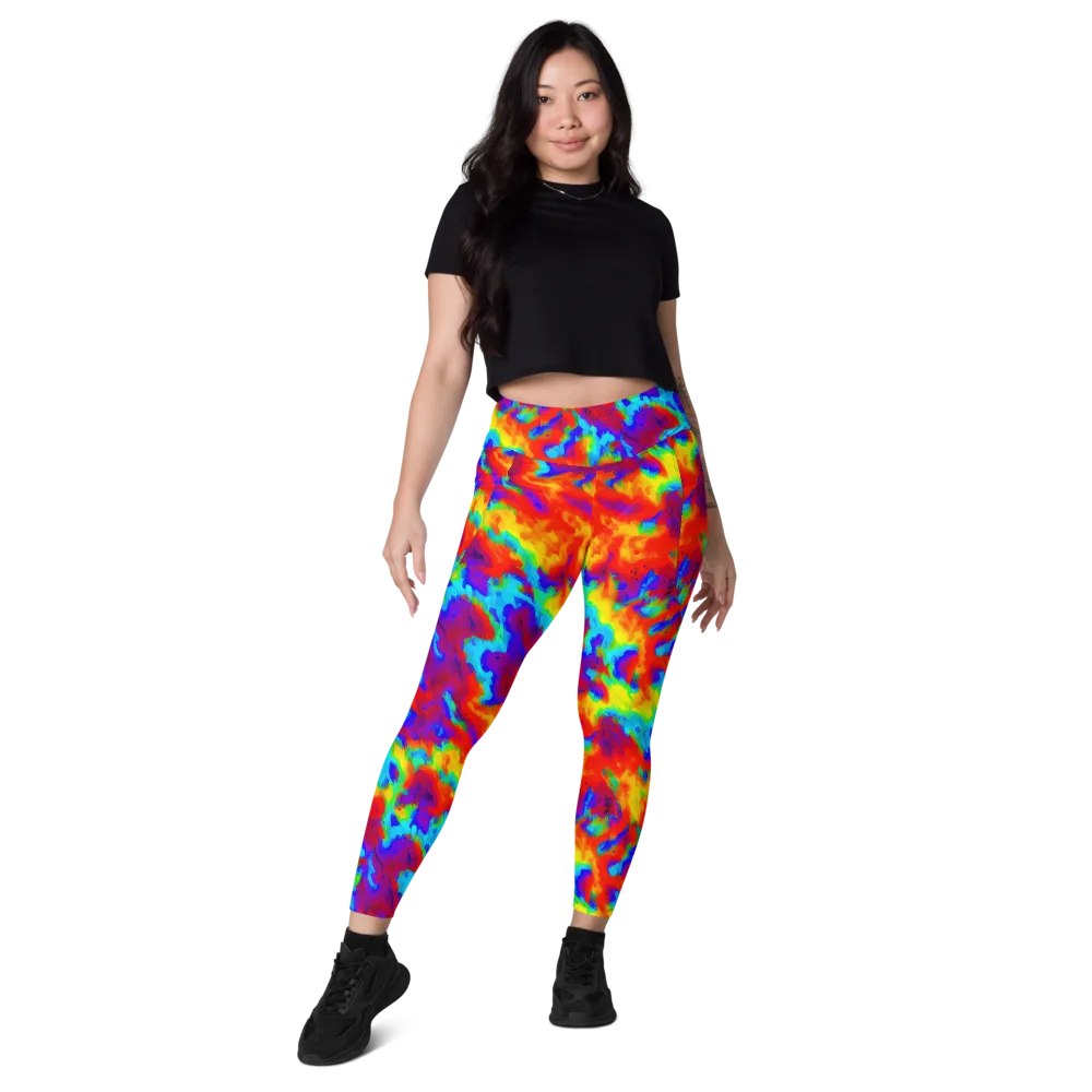Flame Spectrum on Leggings with Pockets — Front