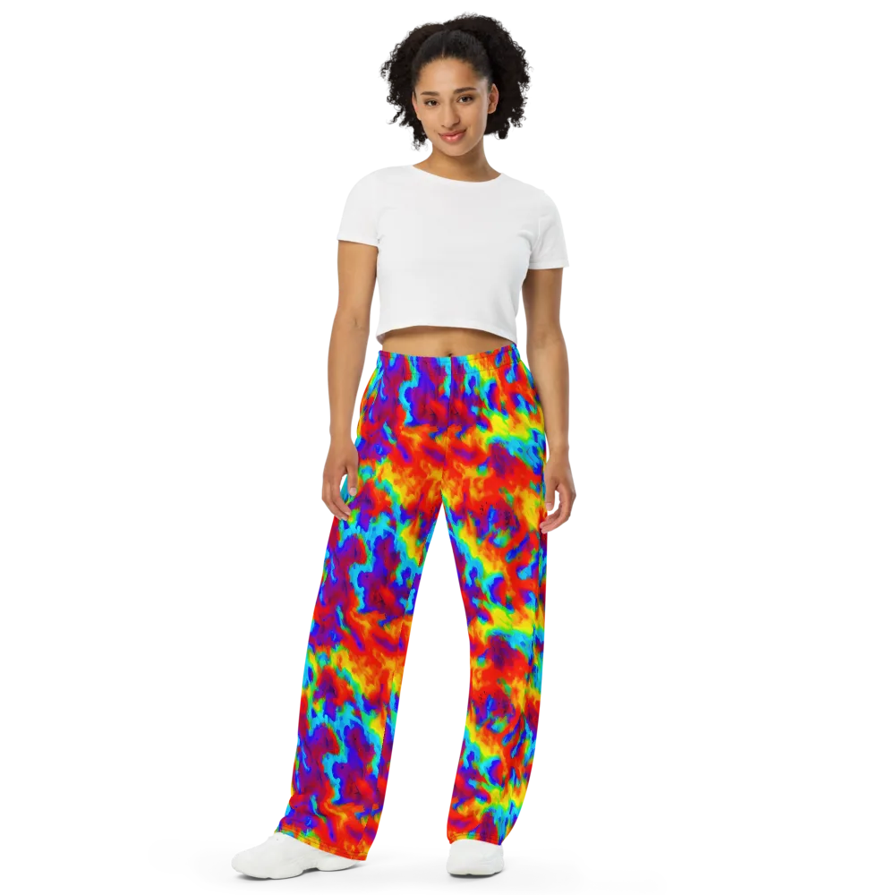Flame Spectrum on Wide-Leg Pants — Front