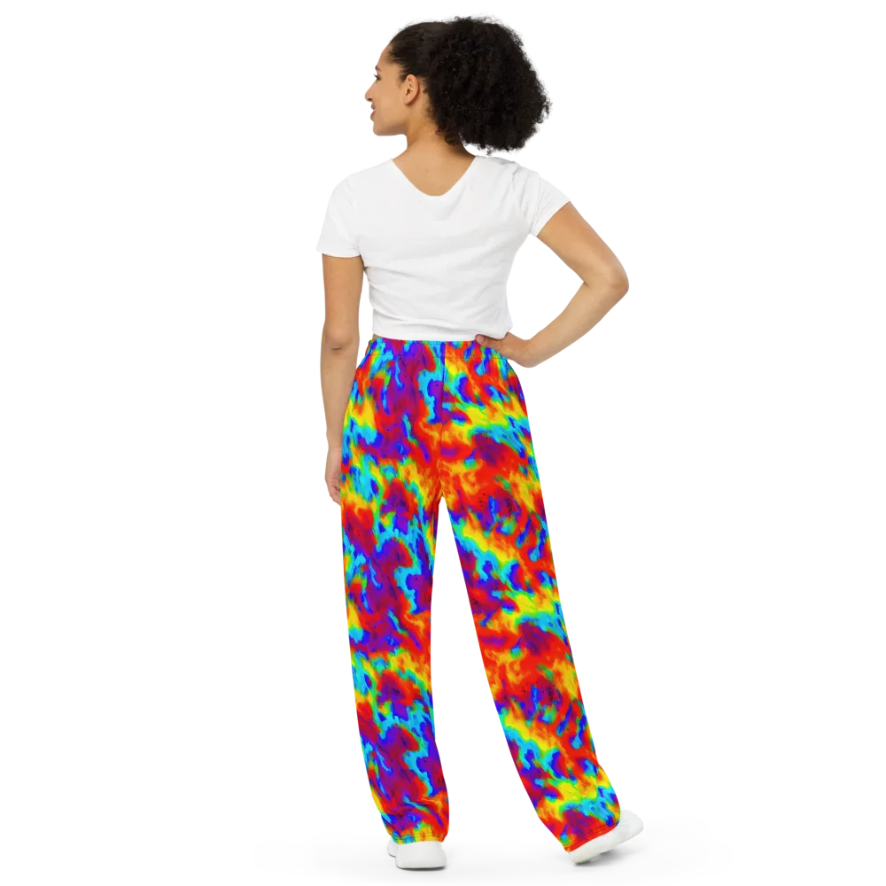 Flame Spectrum on Wide-Leg Pants — Back