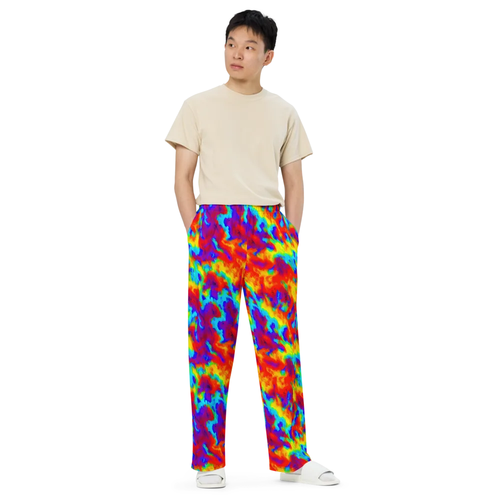 Flame Spectrum on Wide-Leg Pants — Front