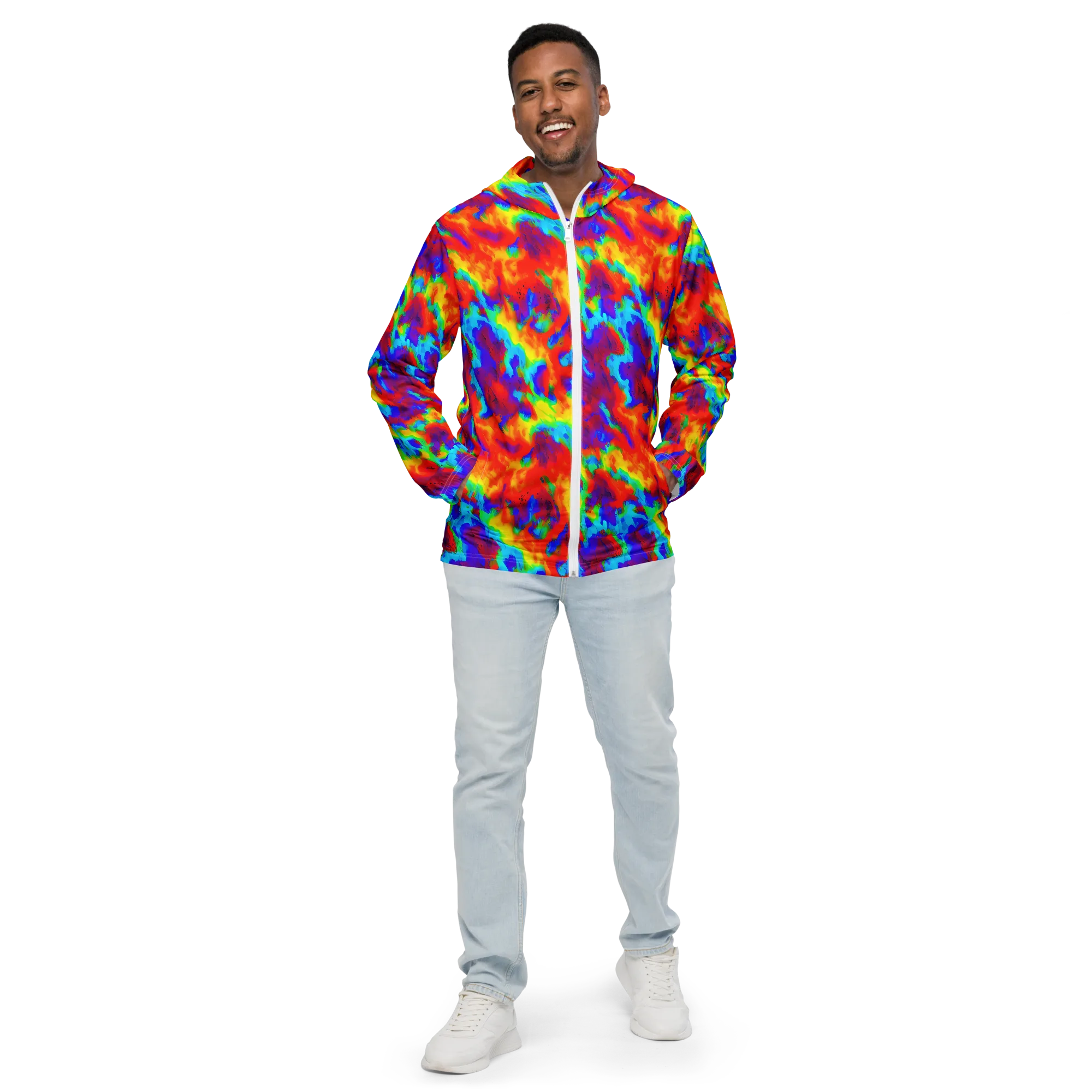 Flame Spectrum on Men's Windbreaker — Front