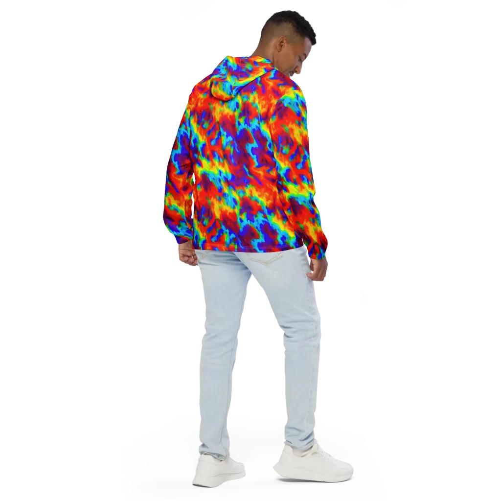 Flame Spectrum on Men's Windbreaker — Back