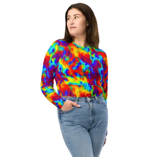 Flame Spectrum on a Long Sleeve Crop Top