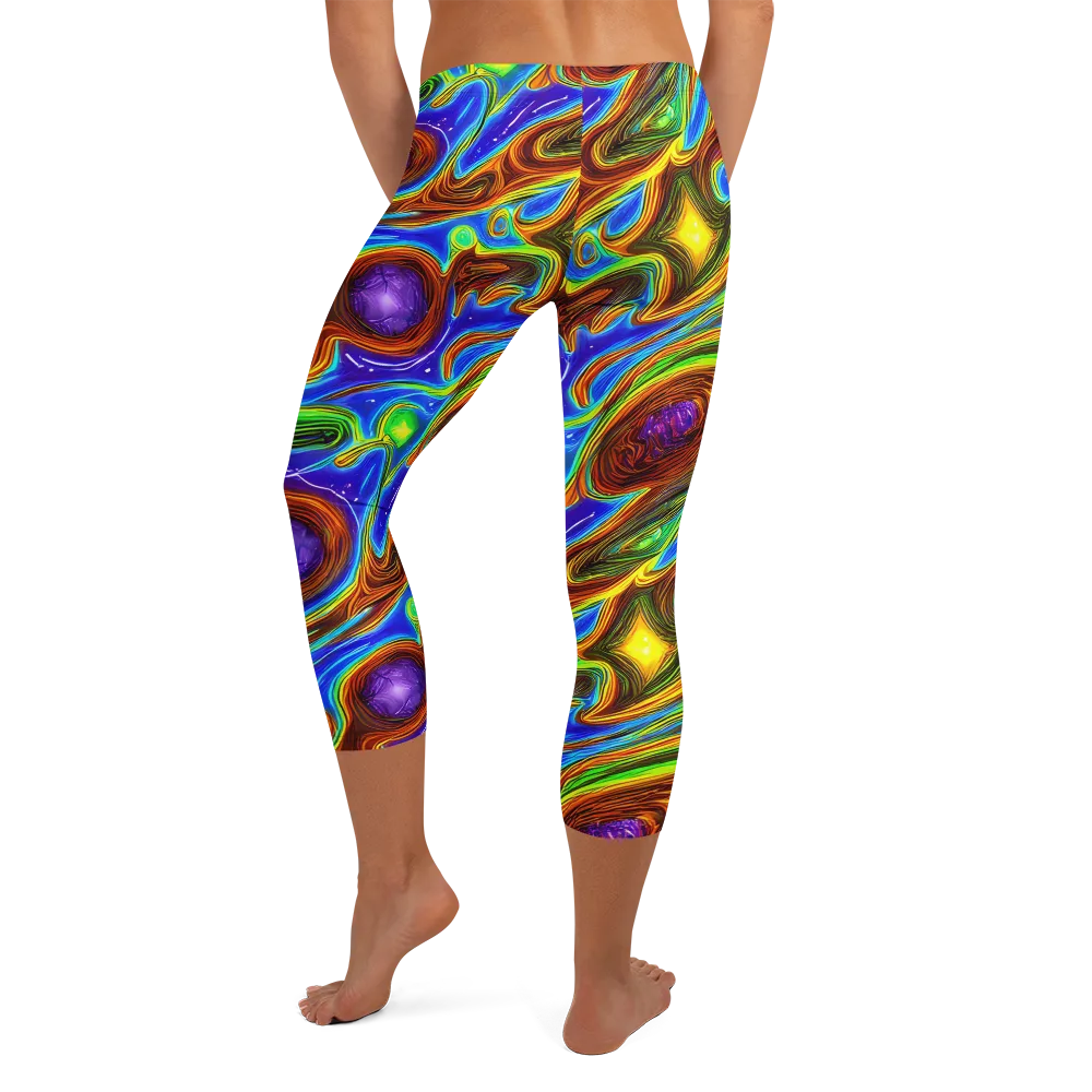 Saturated Orbit on Capri Leggings — Back
