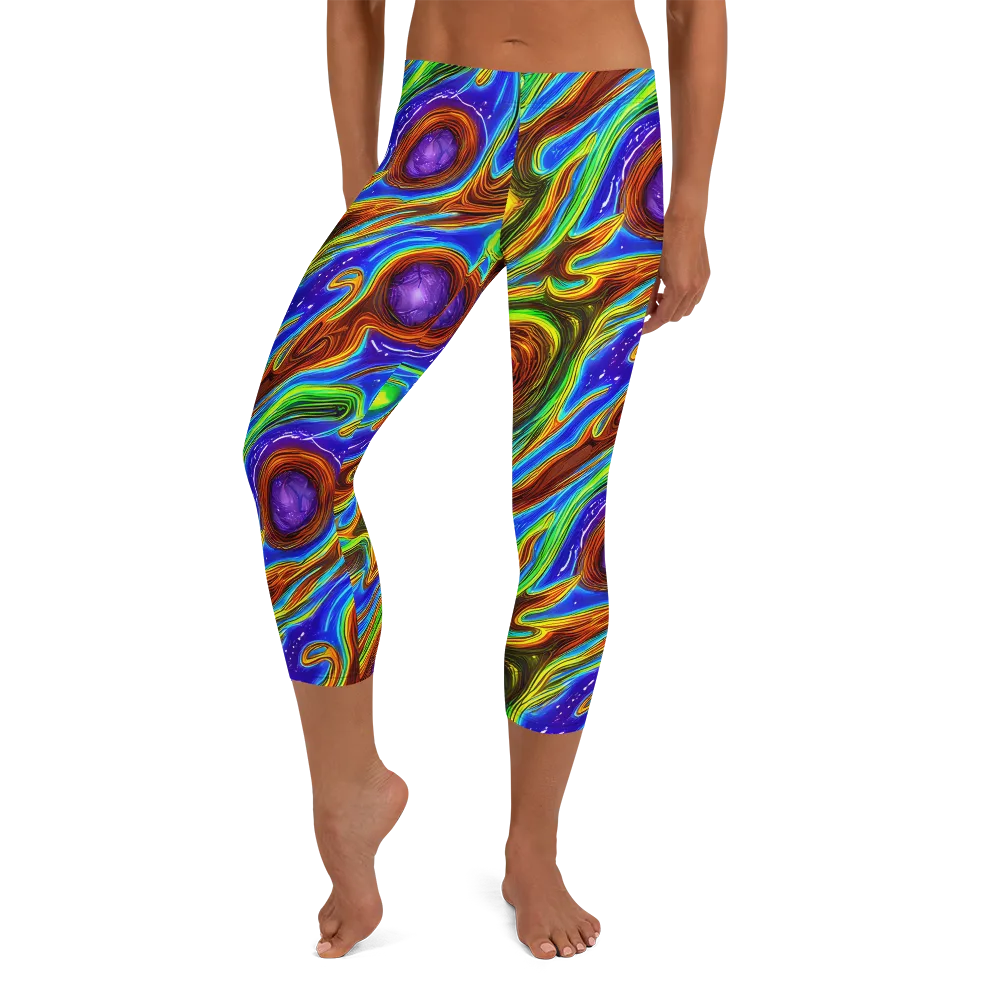 Saturated Orbit on Capri Leggings — Front