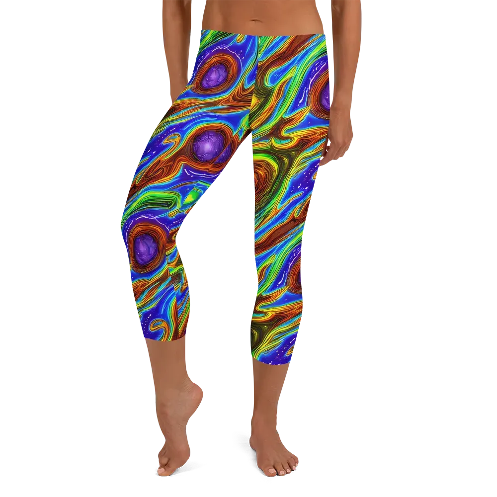 Saturated Orbit on Capri Leggings — Front