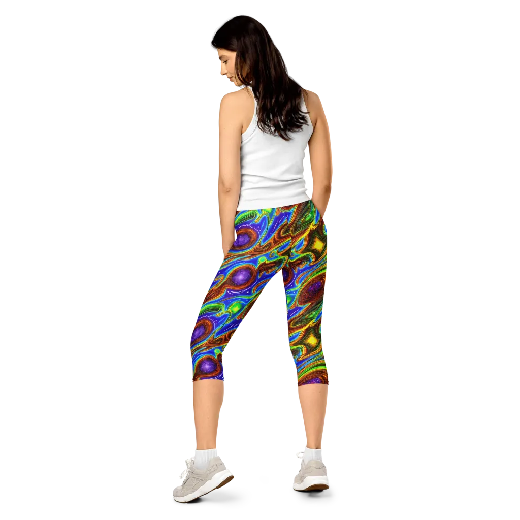 Saturated Orbit on Capri Leggings — Back