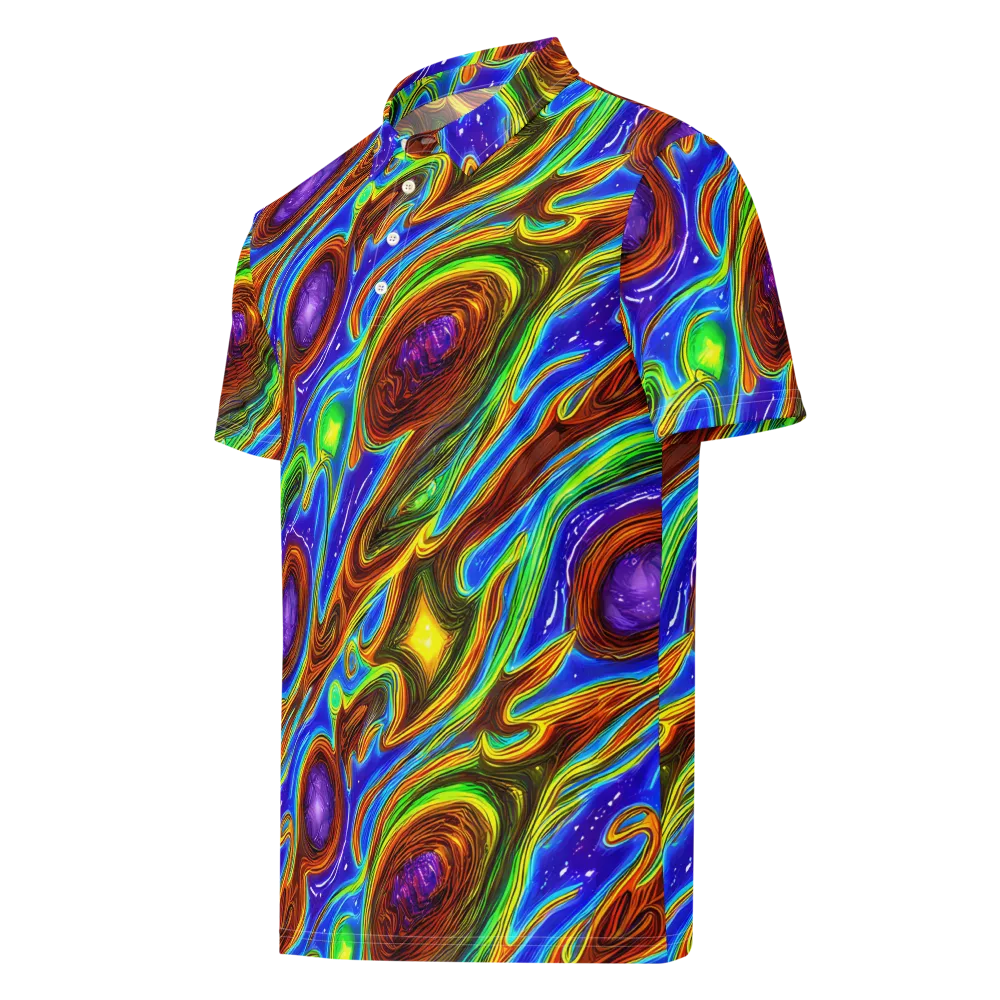 Saturated Orbit on Men's Slim Fit Polo Shirt — Left Front