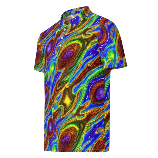 Saturated Orbit on a Men's Slim Fit Polo Shirt