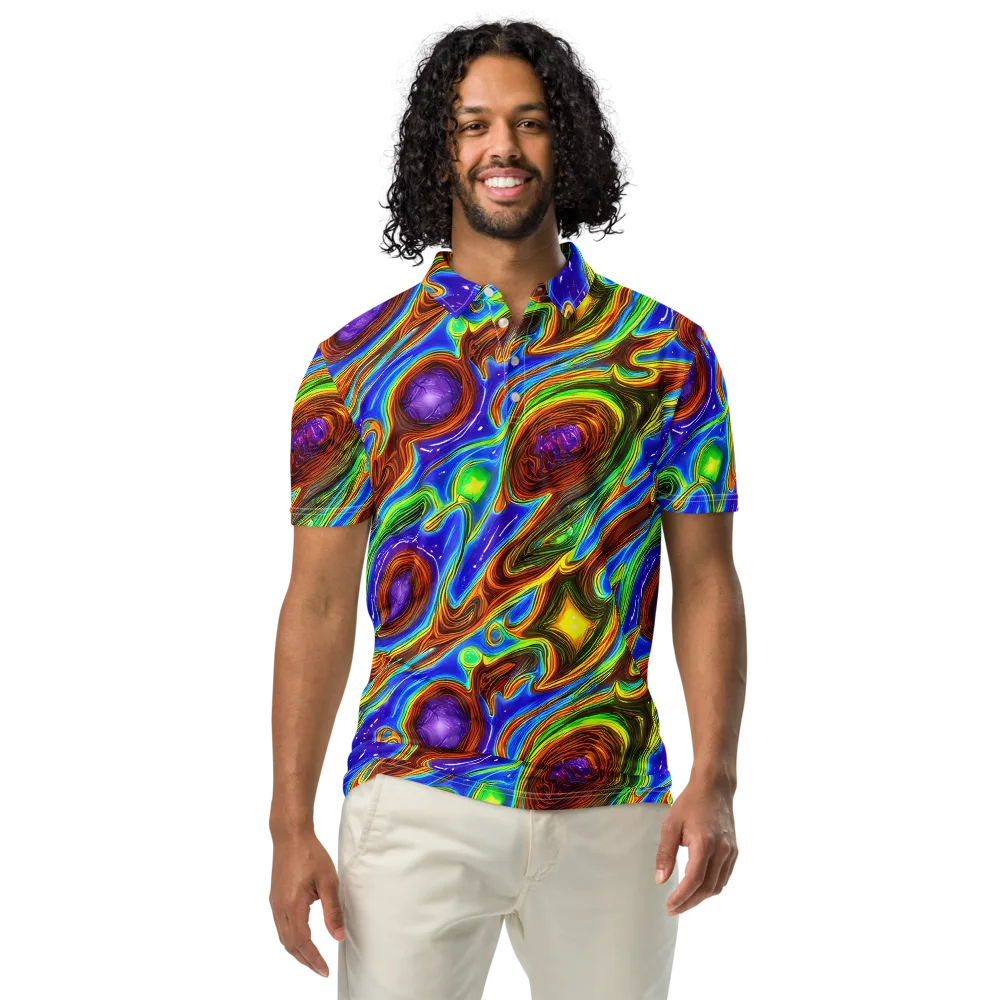 Saturated Orbit on Men's Slim Fit Polo Shirt — Front