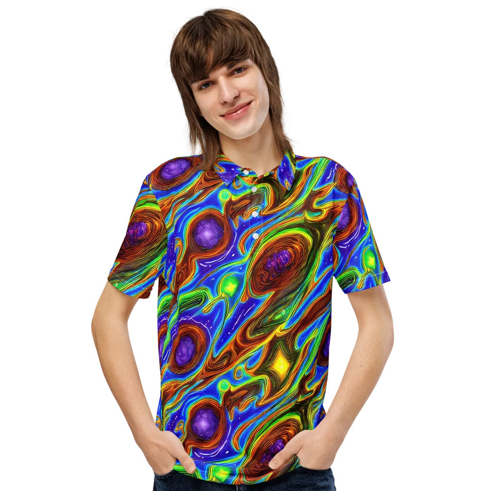 Saturated Orbit on Men's Slim Fit Polo Shirt — Front