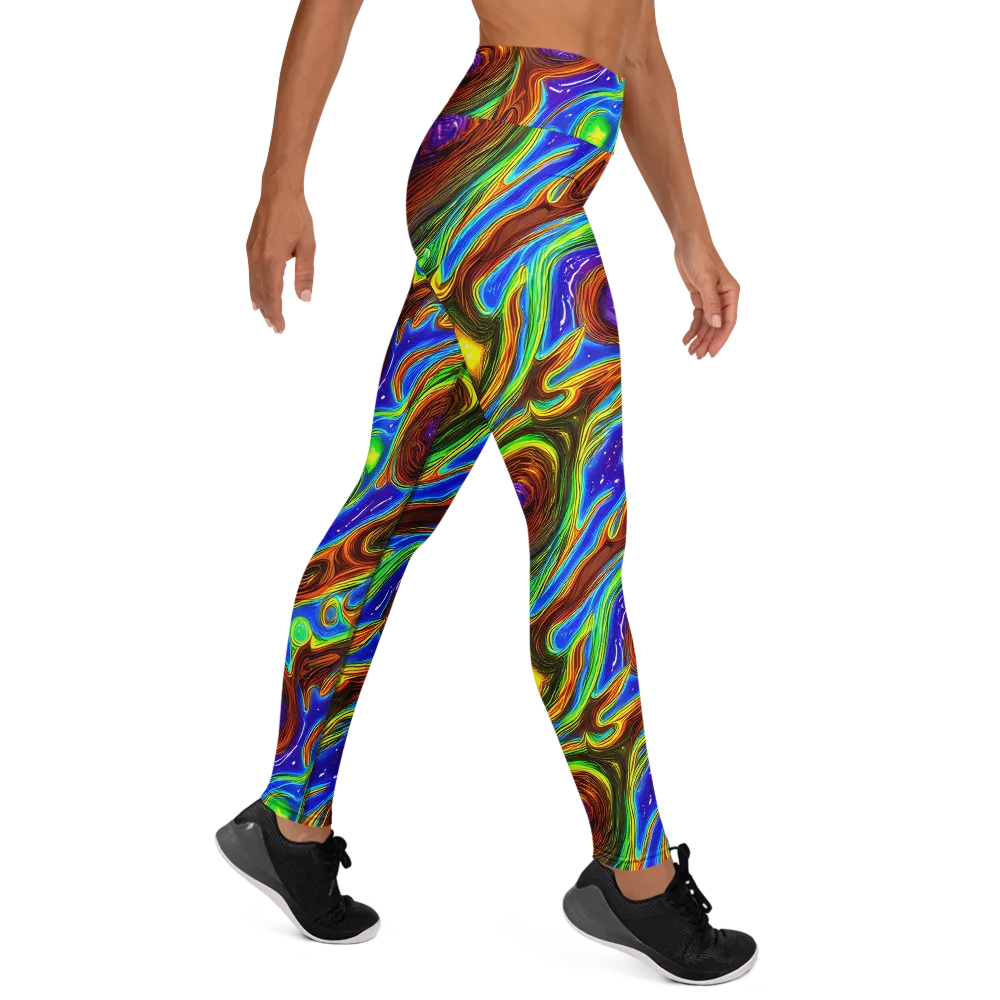 Saturated Orbit on Yoga Leggings — Right