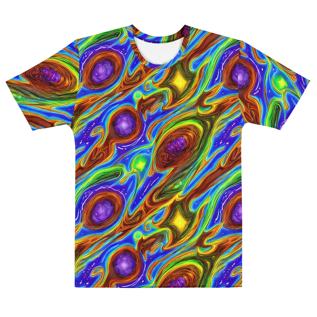Saturated Orbit on Men's Cotton Crew Neck T-Shirt — Front