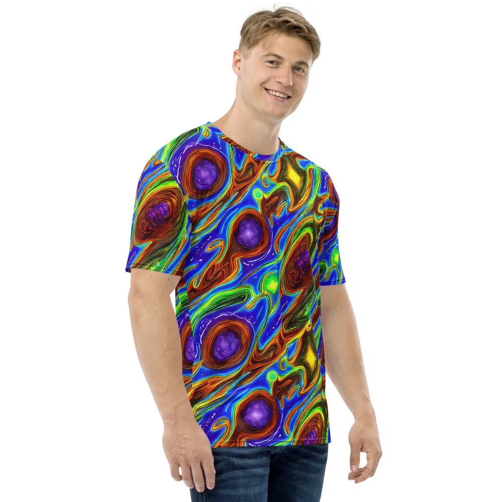Saturated Orbit on Men's Crew Neck T-Shirt — Right