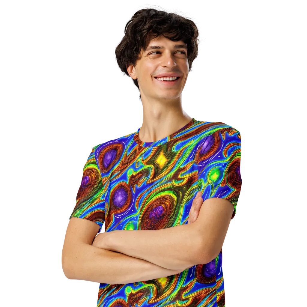 Saturated Orbit on Men's Crew Neck T-Shirt — Left Front