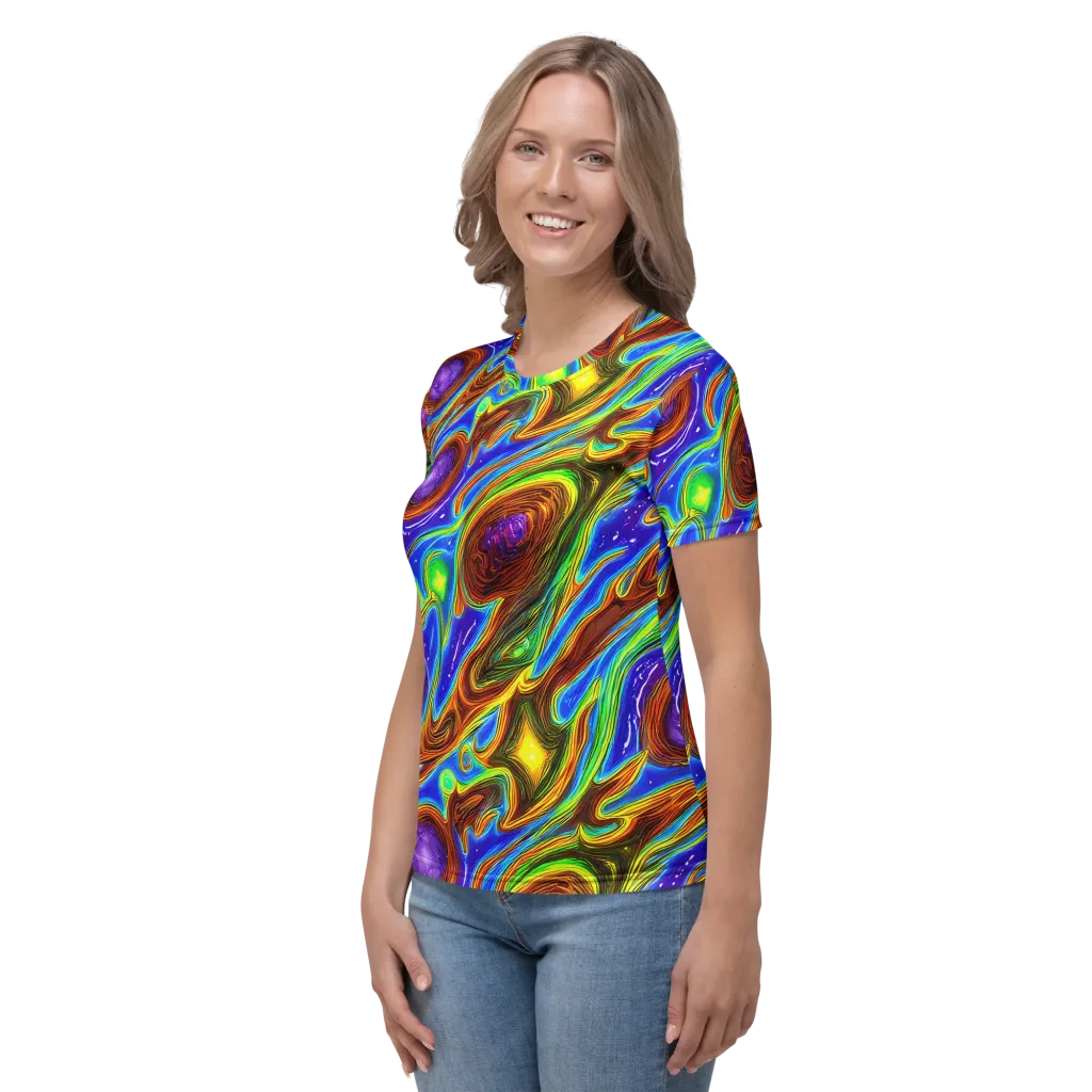 Saturated Orbit on Women's Crew Neck T-Shirt — Left