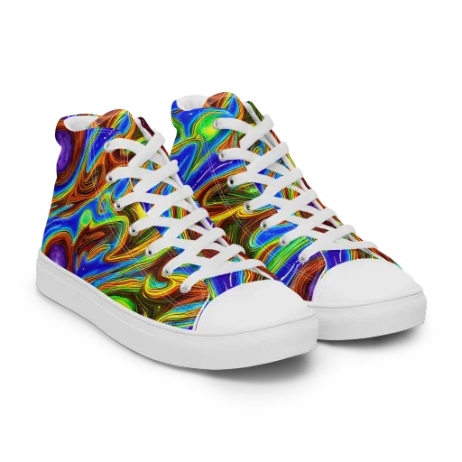 Saturated Orbit on a Women's High Top Canvas Shoes
